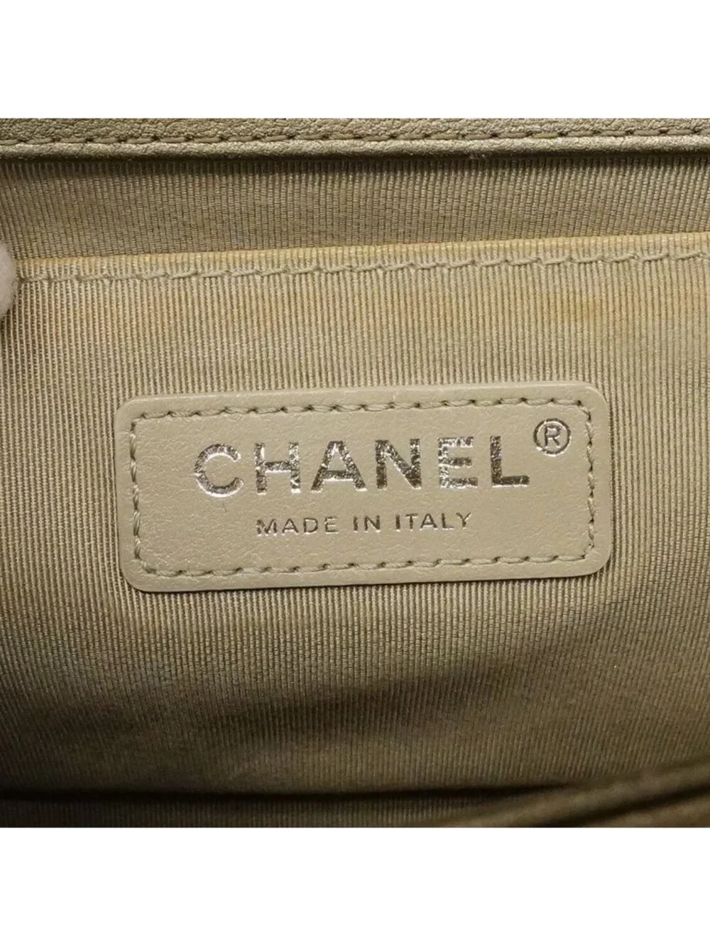 Chanel Shoulder Bag Boy Leather Gray Silver